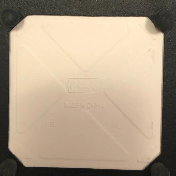 Decorated Tile Trivet Cast Iron Frames Vincennes Indiana Made in Japan - Picture 6 of 7